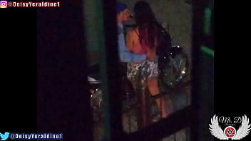Part 1 Street Whore Fetish (Real): I go out at night and an unknown security guard arrives, kisses and gropes me in public like a street bitch. my cuckold husband records with hidden camera
